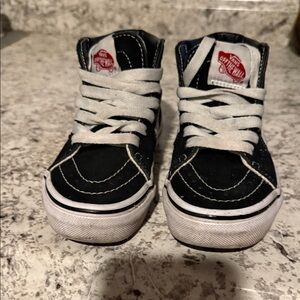Vans Kids Black and White High-Top Sneakers